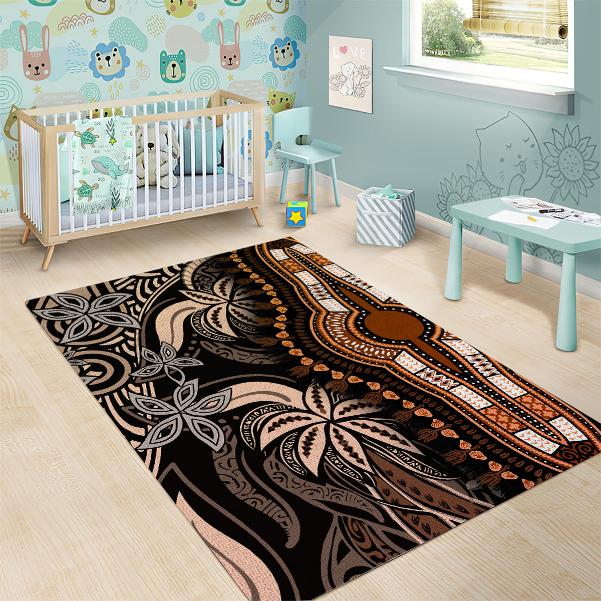 Polynesia Dashiki Area Rug Polynesia and Africa Traditional Special Together Gold LT9 - Wonder Print Shop