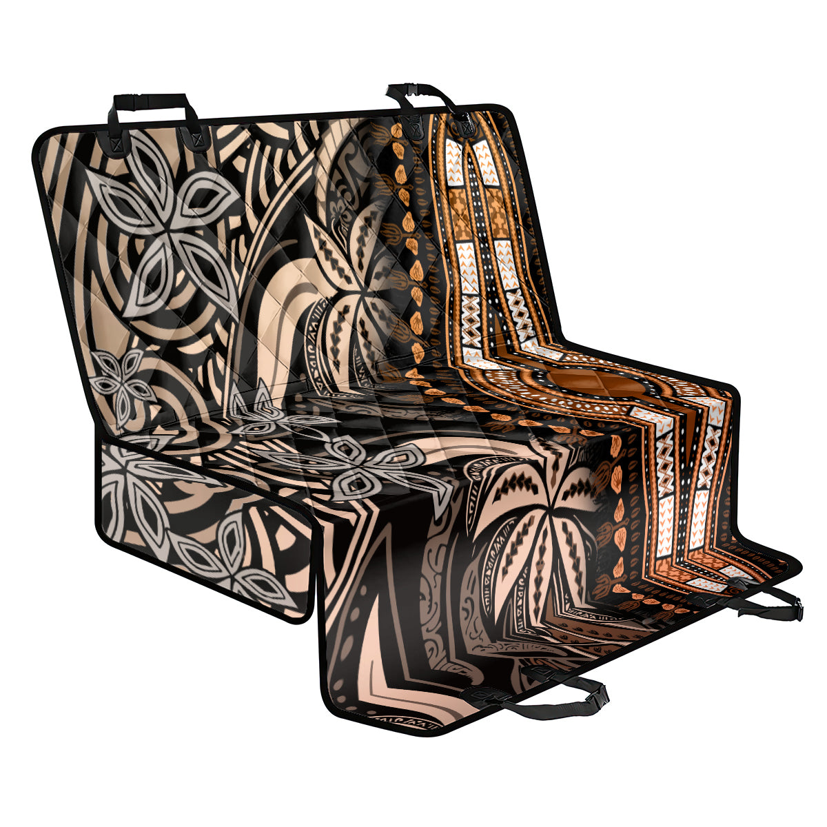 Polynesia Dashiki Back Car Seat Cover Polynesia and Africa Traditional Special Together Gold LT9 - Wonder Print Shop