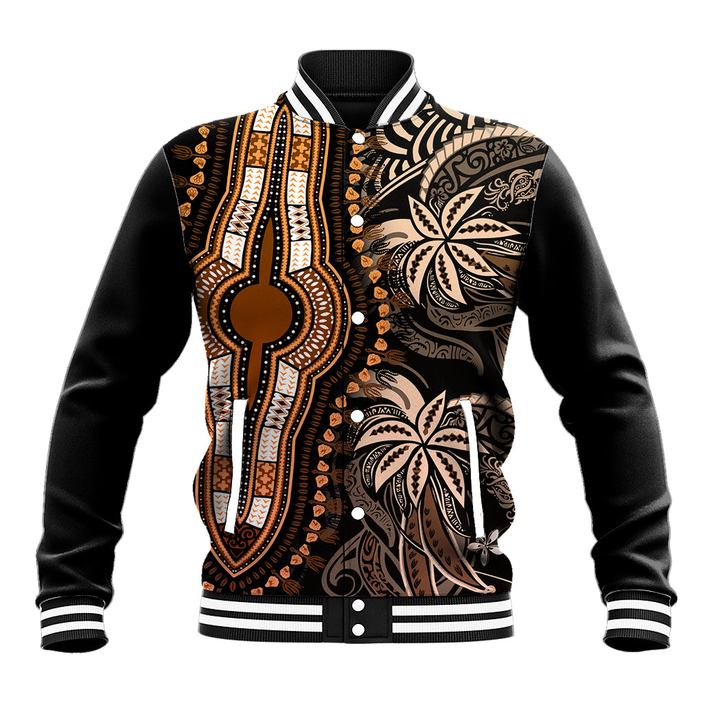 Polynesia Dashiki Baseball Jacket Polynesia and Africa Traditional Special Together Gold LT9 - Wonder Print Shop