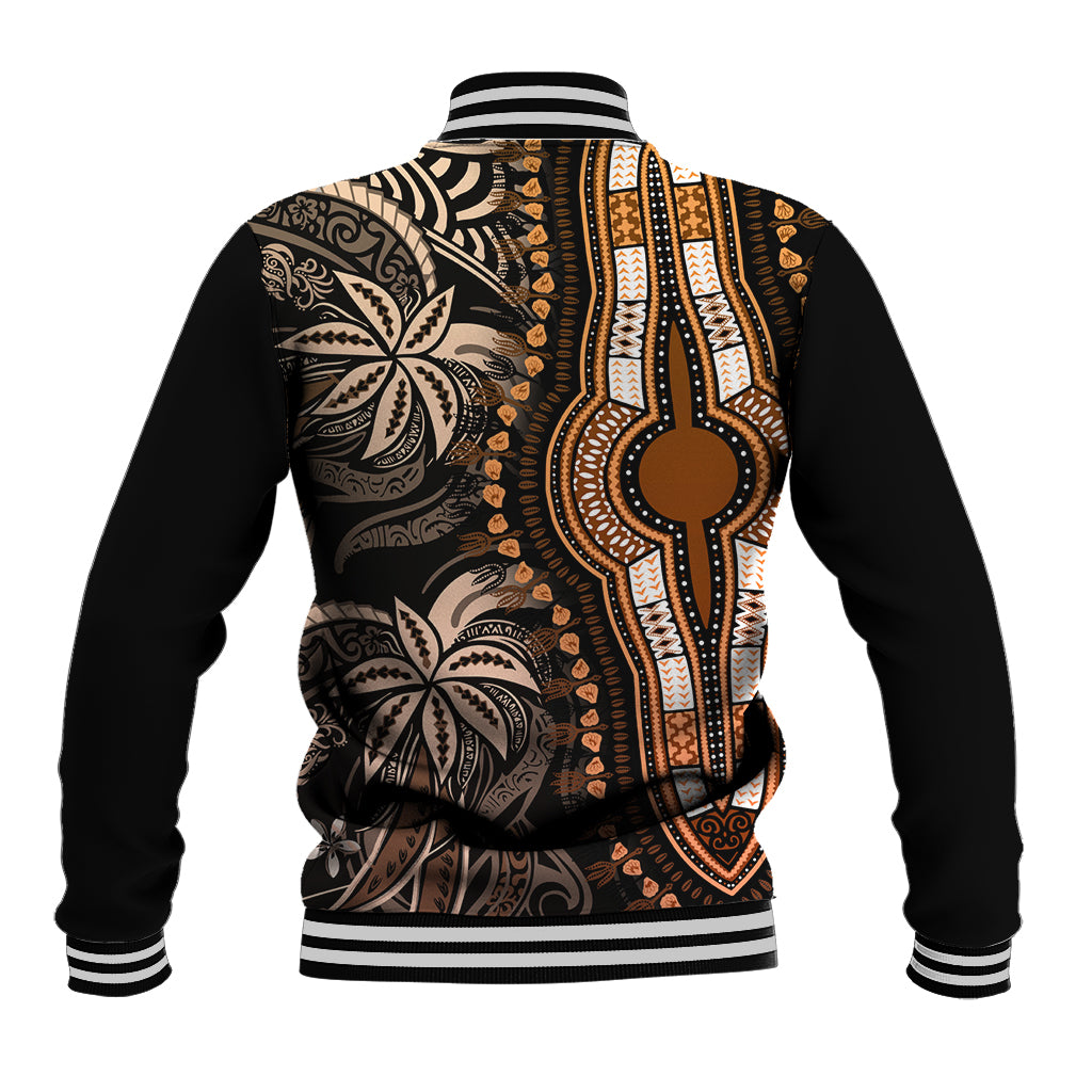 Polynesia Dashiki Baseball Jacket Polynesia and Africa Traditional Special Together Gold LT9 - Wonder Print Shop