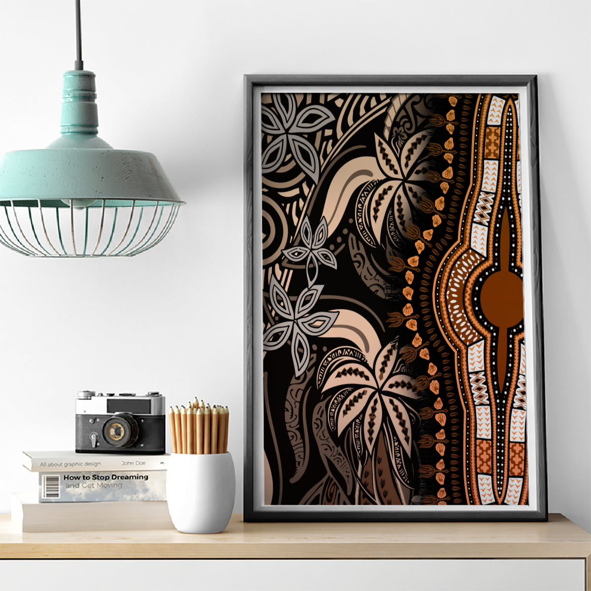 Polynesia Dashiki Canvas Wall Art Polynesia and Africa Traditional Special Together Gold LT9 - Wonder Print Shop