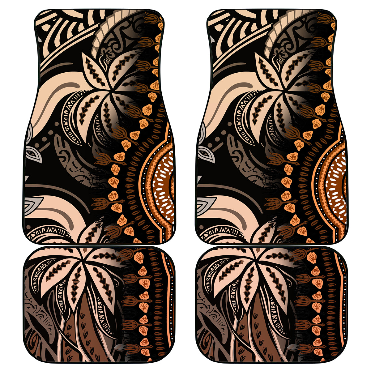 Polynesia Dashiki Car Mats Polynesia and Africa Traditional Special Together Gold LT9 - Wonder Print Shop