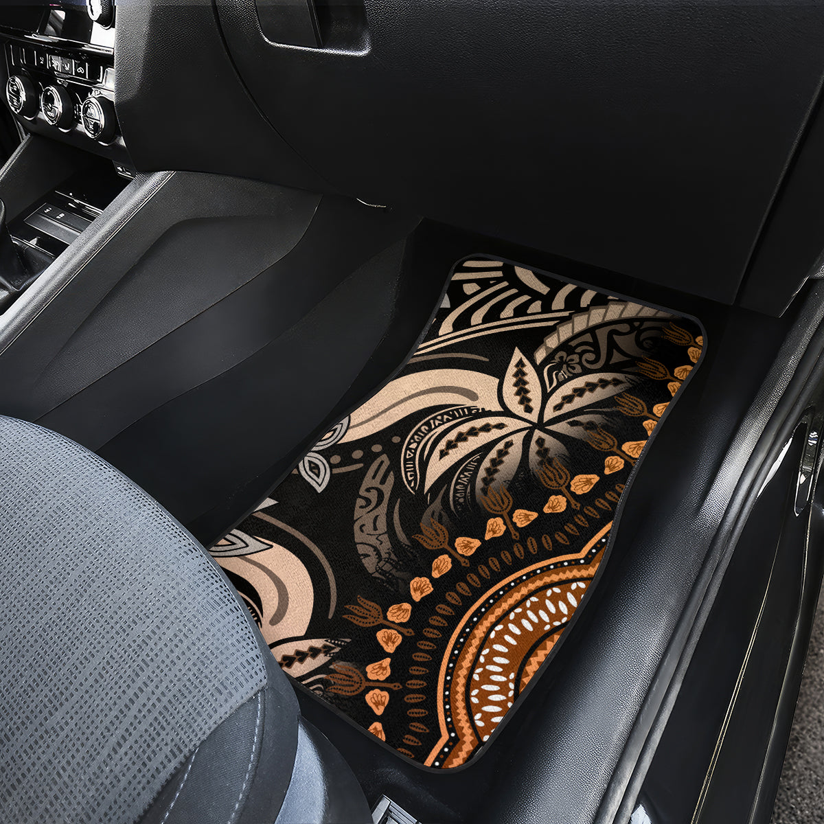 Polynesia Dashiki Car Mats Polynesia and Africa Traditional Special Together Gold LT9 - Wonder Print Shop