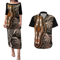 Polynesia Dashiki Couples Matching Puletasi Dress and Hawaiian Shirt Polynesia and Africa Traditional Special Together Gold LT9 - Wonder Print Shop