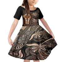 Polynesia Dashiki Family Matching Mermaid Dress and Hawaiian Shirt Polynesia and Africa Traditional Special Together Gold LT9 - Wonder Print Shop