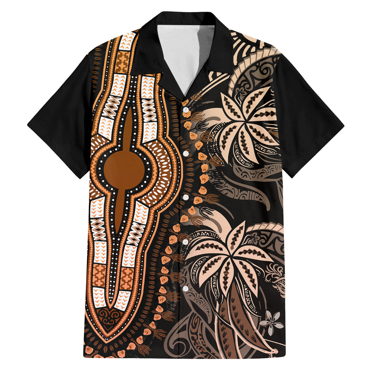 Polynesia Dashiki Family Matching Mermaid Dress and Hawaiian Shirt Polynesia and Africa Traditional Special Together Gold LT9 - Wonder Print Shop