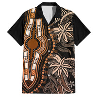 Polynesia Dashiki Family Matching Off Shoulder Long Sleeve Dress and Hawaiian Shirt Polynesia and Africa Traditional Special Together Gold - Wonder Print Shop