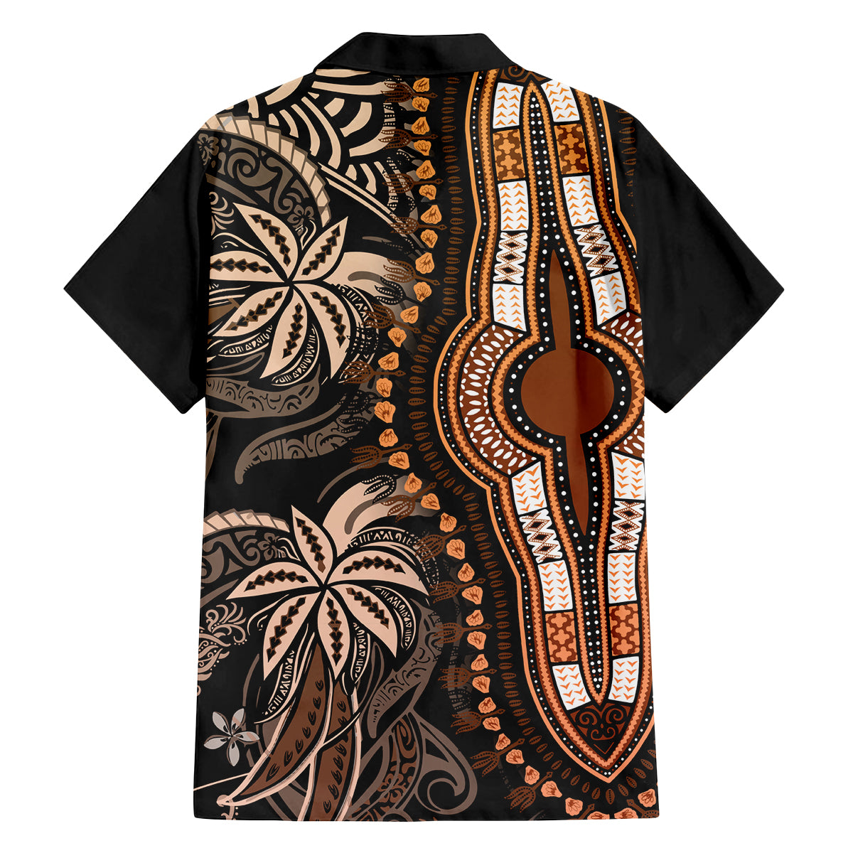 Polynesia Dashiki Family Matching Summer Maxi Dress and Hawaiian Shirt Polynesia and Africa Traditional Special Together Gold - Wonder Print Shop
