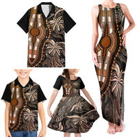 Polynesia Dashiki Family Matching Tank Maxi Dress and Hawaiian Shirt Polynesia and Africa Traditional Special Together Gold - Wonder Print Shop