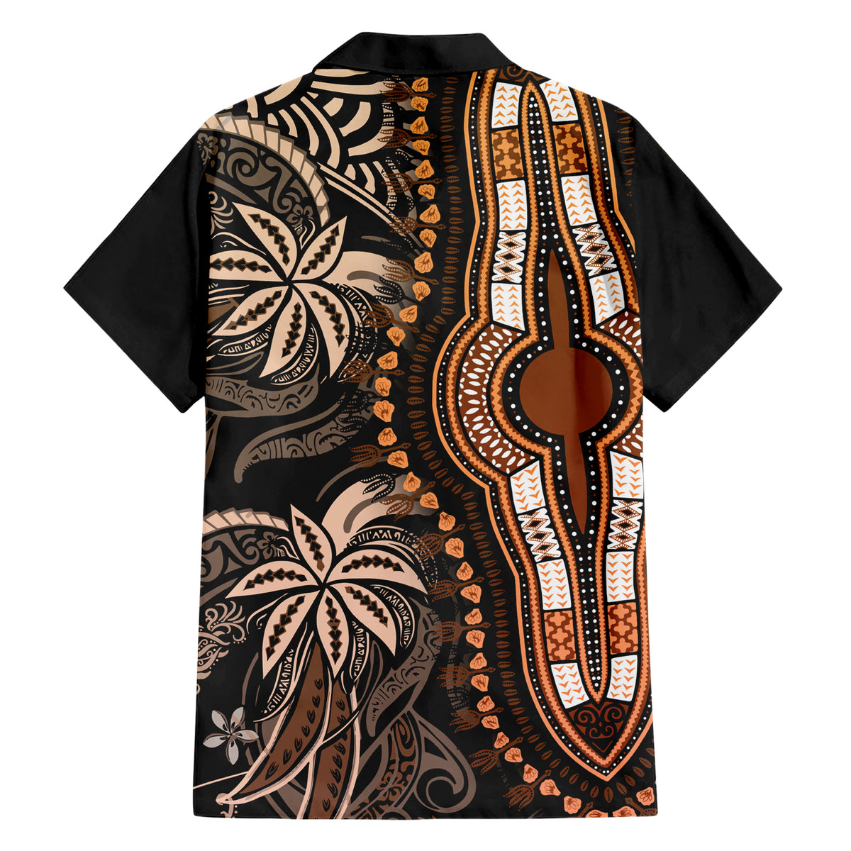 Polynesia Dashiki Hawaiian Shirt Polynesia and Africa Traditional Special Together Gold - Wonder Print Shop