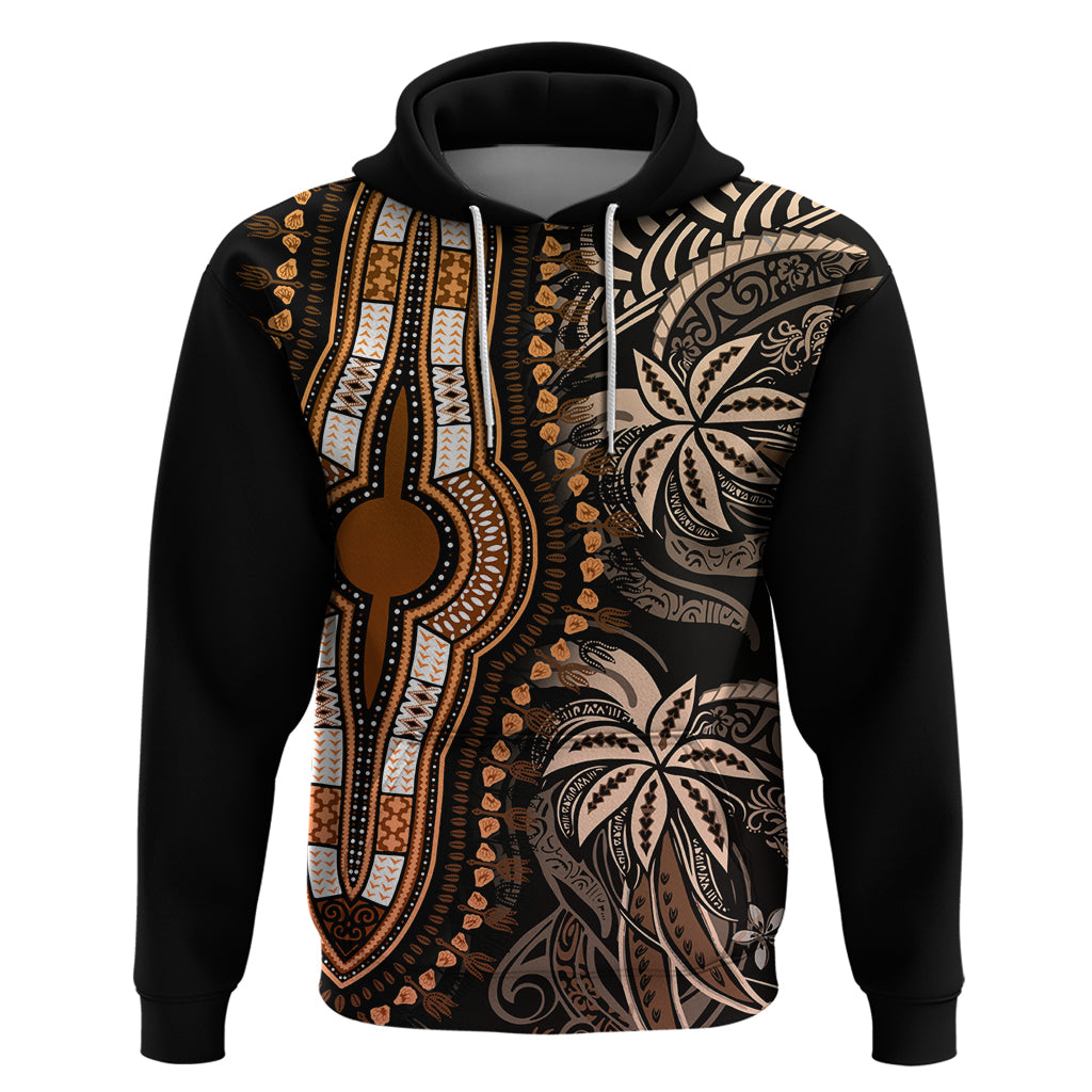 Polynesia Dashiki Hoodie Polynesia and Africa Traditional Special Together Gold - Wonder Print Shop