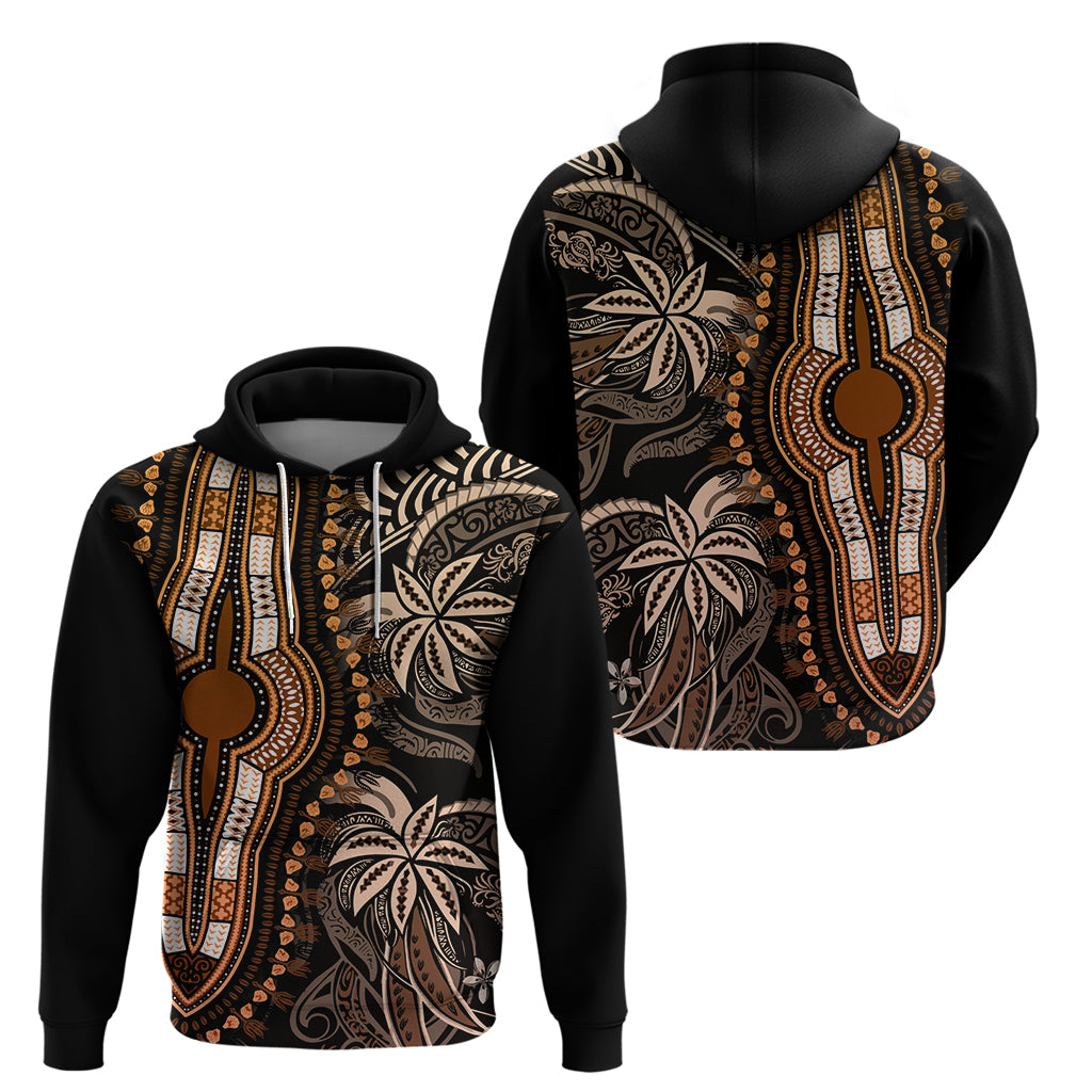 Polynesia Dashiki Hoodie Polynesia and Africa Traditional Special Together Gold - Wonder Print Shop