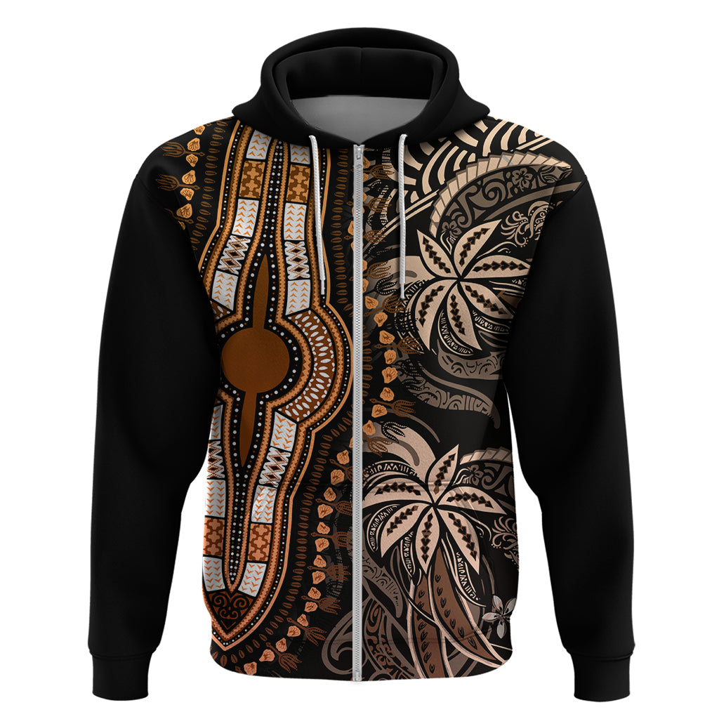 Polynesia Dashiki Hoodie Polynesia and Africa Traditional Special Together Gold - Wonder Print Shop