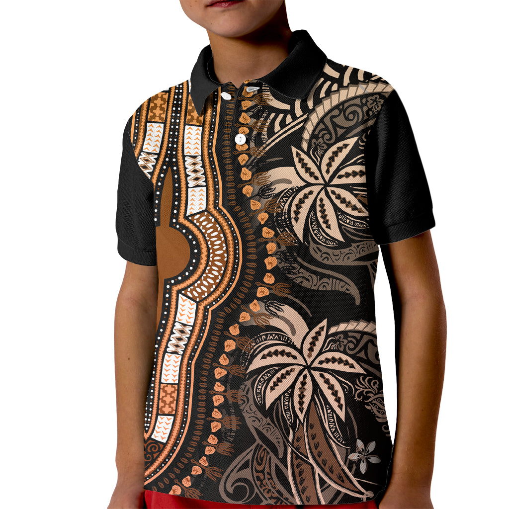 Polynesia Dashiki Kid Polo Shirt Polynesia and Africa Traditional Special Together Gold - Wonder Print Shop