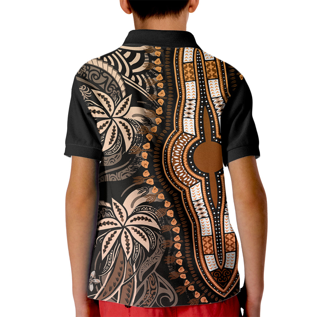 Polynesia Dashiki Kid Polo Shirt Polynesia and Africa Traditional Special Together Gold - Wonder Print Shop
