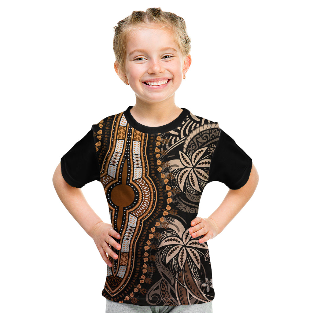 Polynesia Dashiki Kid T Shirt Polynesia and Africa Traditional Special Together Gold - Wonder Print Shop