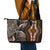 Polynesia Dashiki Leather Tote Bag Polynesia and Africa Traditional Special Together Gold - Wonder Print Shop