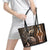 Polynesia Dashiki Leather Tote Bag Polynesia and Africa Traditional Special Together Gold - Wonder Print Shop