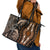 Polynesia Dashiki Leather Tote Bag Polynesia and Africa Traditional Special Together Gold - Wonder Print Shop