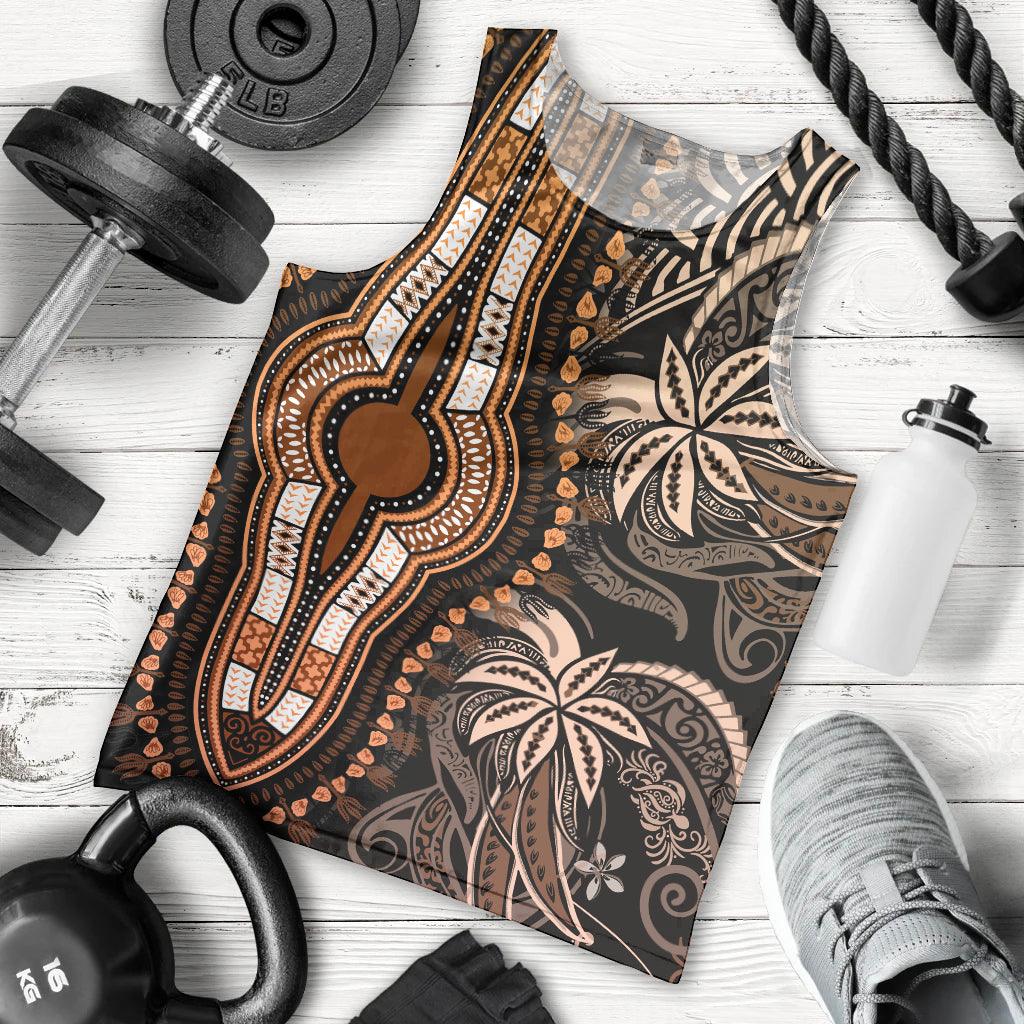 Polynesia Dashiki Men Tank Top Polynesia and Africa Traditional Special Together Gold - Wonder Print Shop