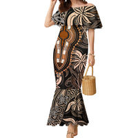 Polynesia Dashiki Mermaid Dress Polynesia and Africa Traditional Special Together Gold - Wonder Print Shop