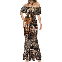 Polynesia Dashiki Mermaid Dress Polynesia and Africa Traditional Special Together Gold - Wonder Print Shop