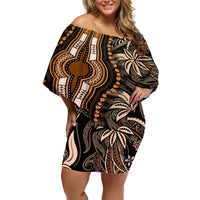 Polynesia Dashiki Off Shoulder Short Dress Polynesia and Africa Traditional Special Together Gold - Wonder Print Shop
