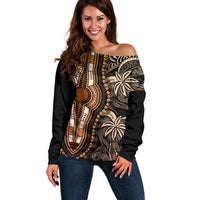Polynesia Dashiki Off Shoulder Sweater Polynesia and Africa Traditional Special Together Gold - Wonder Print Shop