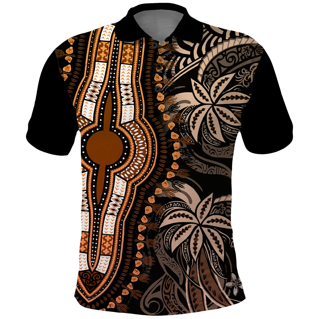 Polynesia Dashiki Polo Shirt Polynesia and Africa Traditional Special Together Gold - Wonder Print Shop
