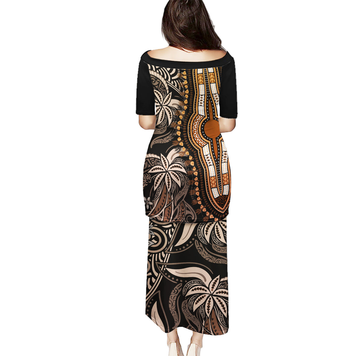 Polynesia Dashiki Puletasi Polynesia and Africa Traditional Special Together Gold - Wonder Print Shop