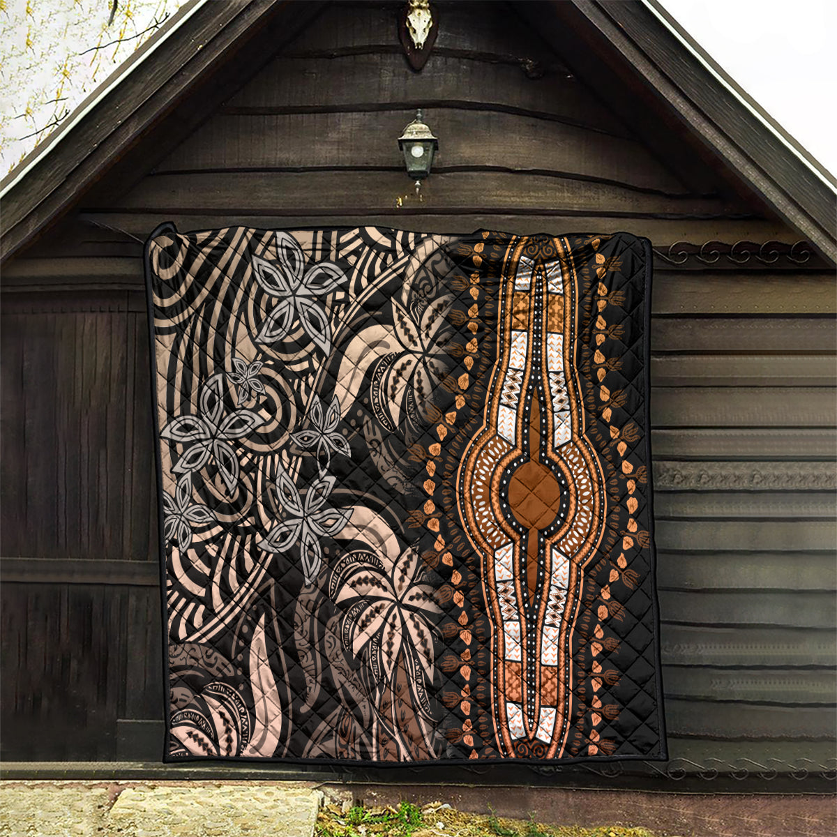 Polynesia Dashiki Quilt Polynesia and Africa Traditional Special Together Gold - Wonder Print Shop