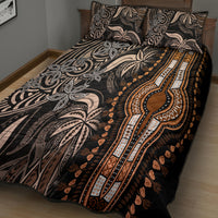 Polynesia Dashiki Quilt Bed Set Polynesia and Africa Traditional Special Together Gold - Wonder Print Shop