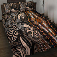 Polynesia Dashiki Quilt Bed Set Polynesia and Africa Traditional Special Together Gold - Wonder Print Shop