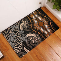 Polynesia Dashiki Rubber Doormat Polynesia and Africa Traditional Special Together Gold - Wonder Print Shop