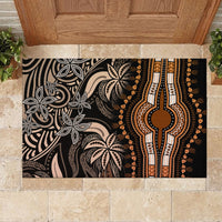 Polynesia Dashiki Rubber Doormat Polynesia and Africa Traditional Special Together Gold - Wonder Print Shop
