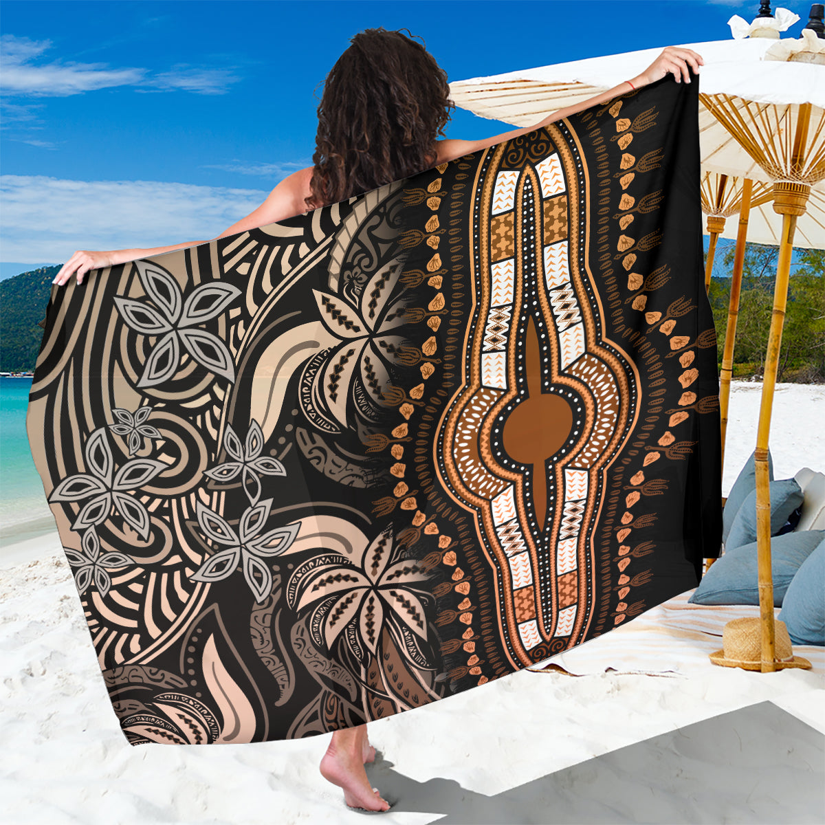 Polynesia Dashiki Sarong Polynesia and Africa Traditional Special Together Gold - Wonder Print Shop