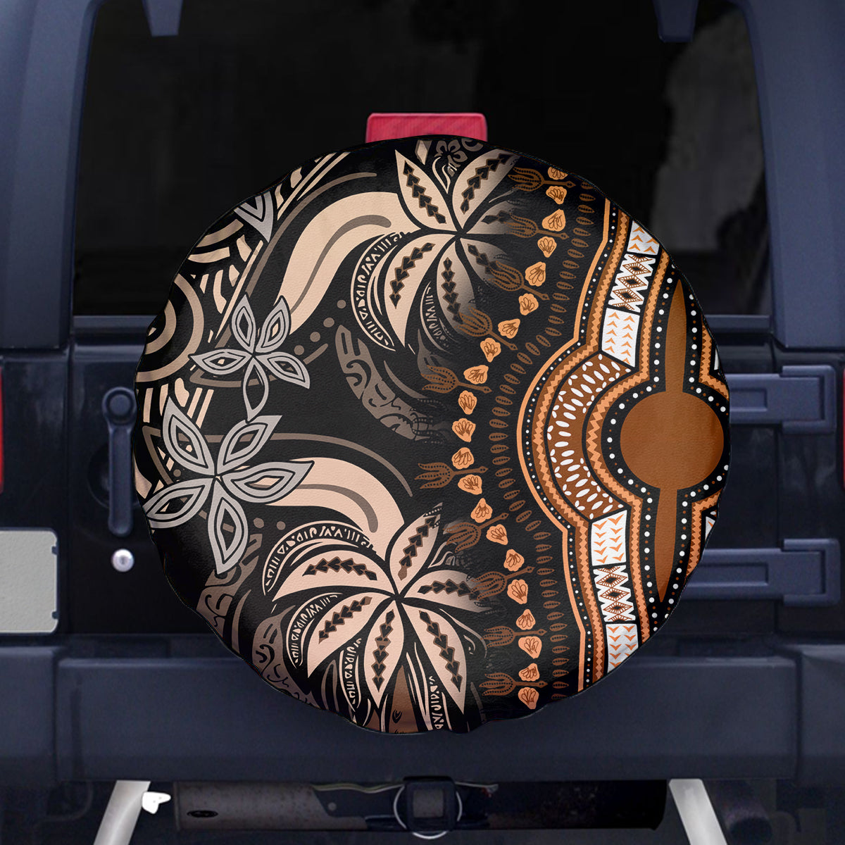 Polynesia Dashiki Spare Tire Cover Polynesia and Africa Traditional Special Together Gold - Wonder Print Shop
