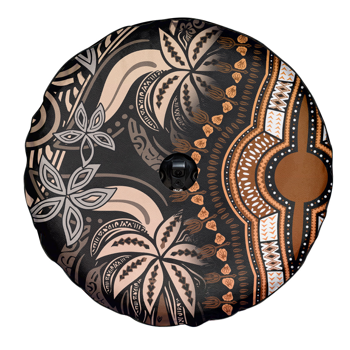 Polynesia Dashiki Spare Tire Cover Polynesia and Africa Traditional Special Together Gold - Wonder Print Shop