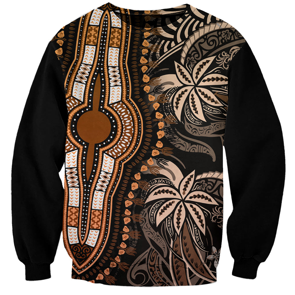 Polynesia Dashiki Sweatshirt Polynesia and Africa Traditional Special Together Gold - Wonder Print Shop