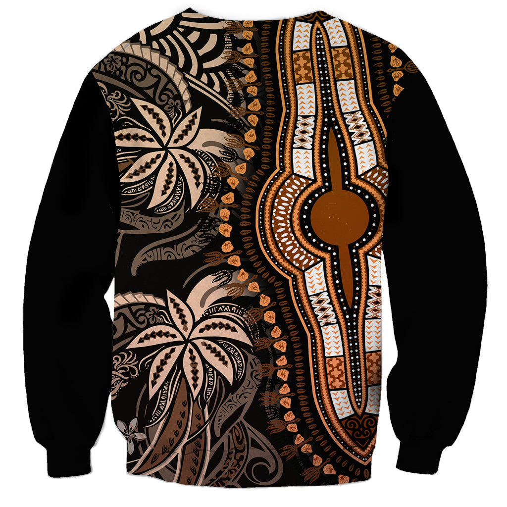 Polynesia Dashiki Sweatshirt Polynesia and Africa Traditional Special Together Gold - Wonder Print Shop