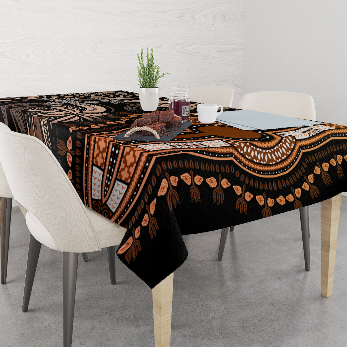 Polynesia Dashiki Tablecloth Polynesia and Africa Traditional Special Together Gold - Wonder Print Shop