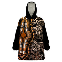 Polynesia Dashiki Wearable Blanket Hoodie Polynesia and Africa Traditional Special Together Gold - Wonder Print Shop