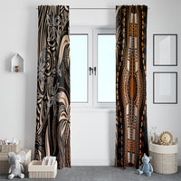 Polynesia Dashiki Window Curtain Polynesia and Africa Traditional Special Together Gold - Wonder Print Shop