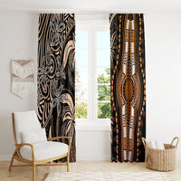 Polynesia Dashiki Window Curtain Polynesia and Africa Traditional Special Together Gold - Wonder Print Shop