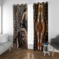 Polynesia Dashiki Window Curtain Polynesia and Africa Traditional Special Together Gold - Wonder Print Shop