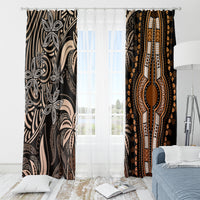 Polynesia Dashiki Window Curtain Polynesia and Africa Traditional Special Together Gold - Wonder Print Shop