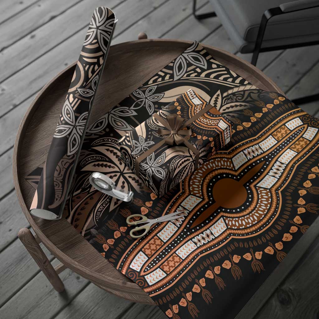 Polynesia Mixed African Dashiki Wrapping Paper Afro-pacific Culture - Gold - Wonder Print Shop
