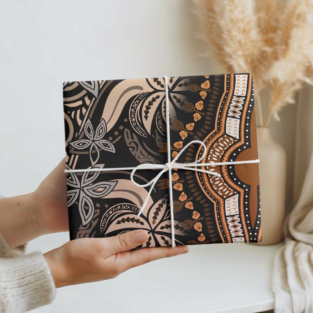 Polynesia Mixed African Dashiki Wrapping Paper Afro-pacific Culture - Gold - Wonder Print Shop