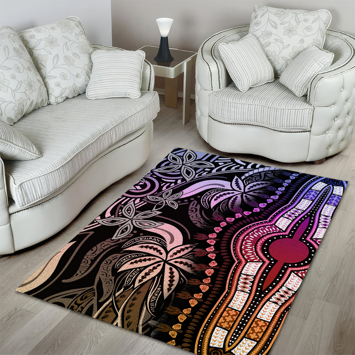 Polynesia Dashiki Area Rug Polynesia and Africa Traditional Special Together Pastel LT9 - Wonder Print Shop