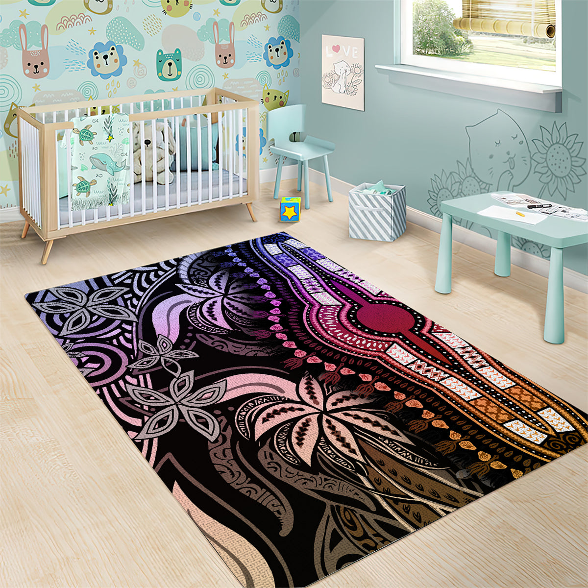 Polynesia Dashiki Area Rug Polynesia and Africa Traditional Special Together Pastel LT9 - Wonder Print Shop